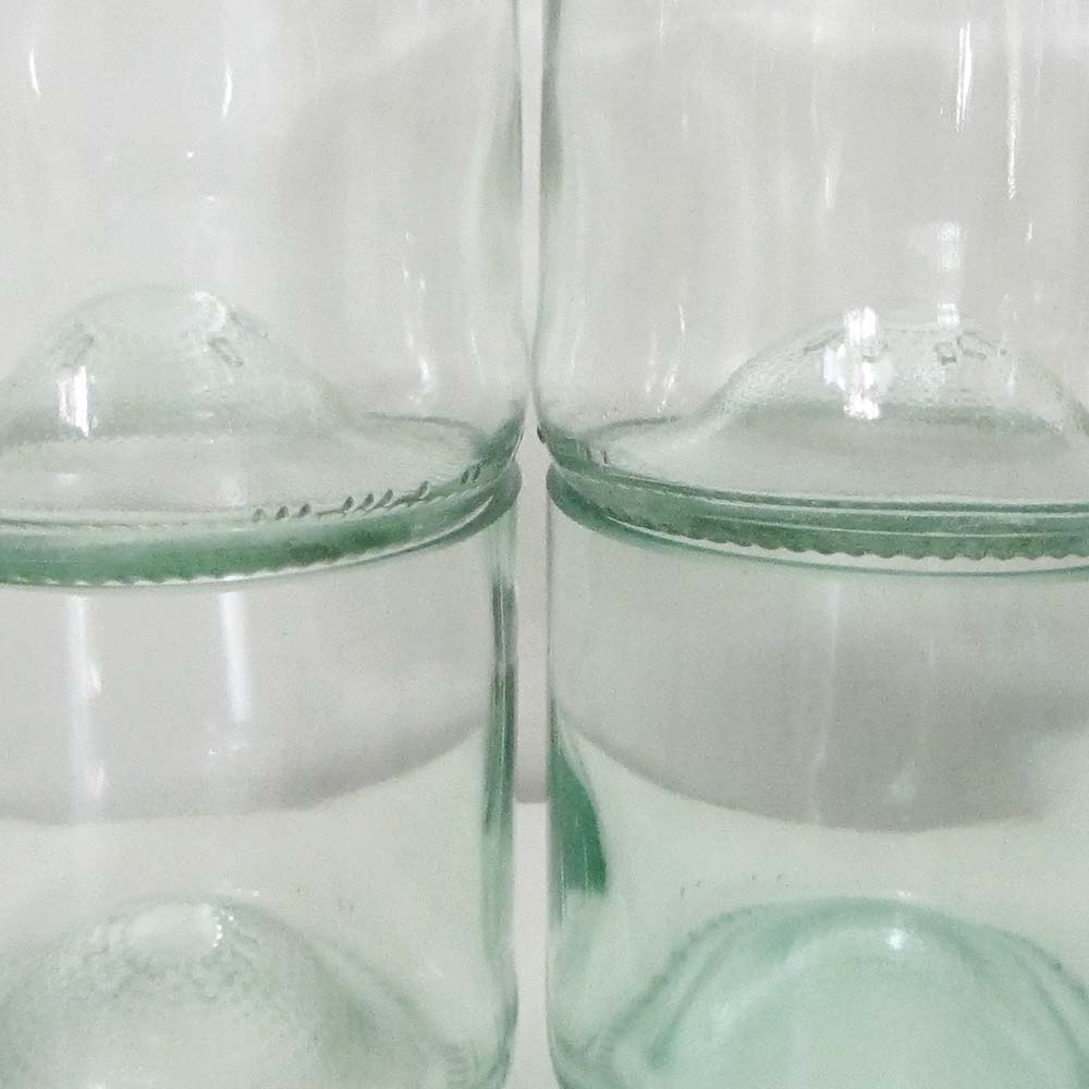 I was a bottle: Glas-Flaschen - Lampen und Leuchten, Laternen, Gläser, Vasen, Gefäße, Behälter und Schalen aus Glas, Gläser-Set: 4er-Set Gläser White Green Longdrink, 4er-Set Longdrinkgläser aus hellgrünen, türkisen und weißen Flaschen