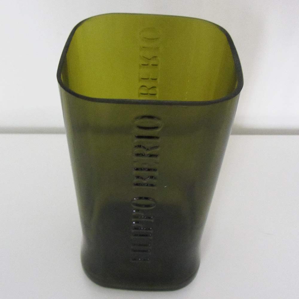 I was a bottle: Glas-Flaschen - Lampen und Leuchten, Laternen, Gläser, Vasen, Gefäße, Behälter und Schalen aus Glas: Flaschen Glasgefäß Green Olive Oil Bottle, Glasflaschen Gefäß aus einer grünen geschnittenen Olivenöl-Flasche