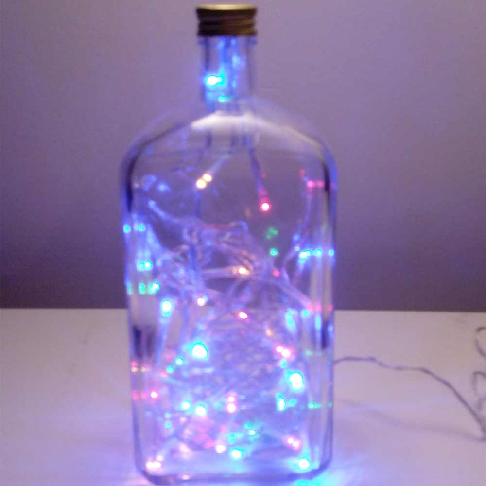 I was a bottle: Glas-Flaschen - Lampen und Leuchten, Laternen, Gläser, Vasen und Schalen aus Glas, Led-Flaschenlampen: Sporer Punsch Flaschenlampe mit bunten Leds, multicolor